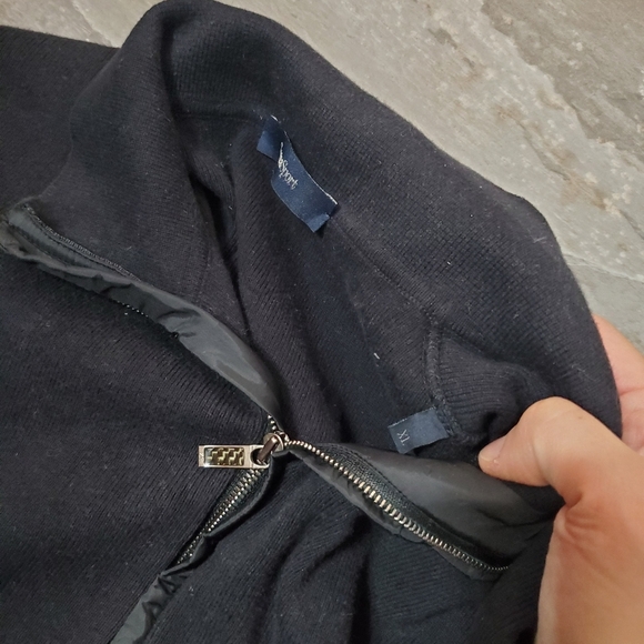 Zegna Sport Men's Quarter Zip Black Ribbed Stretchy Long Sleeves Sweater. XL. - Picture 6 of 15